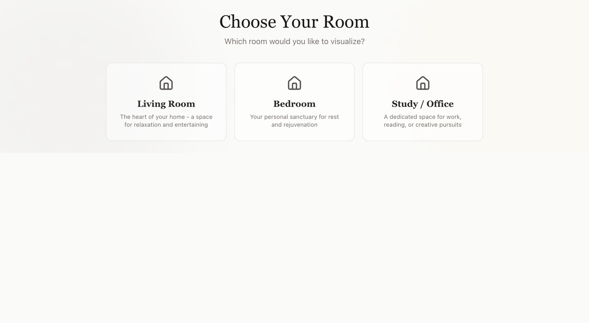 Users choose which room to visualise first