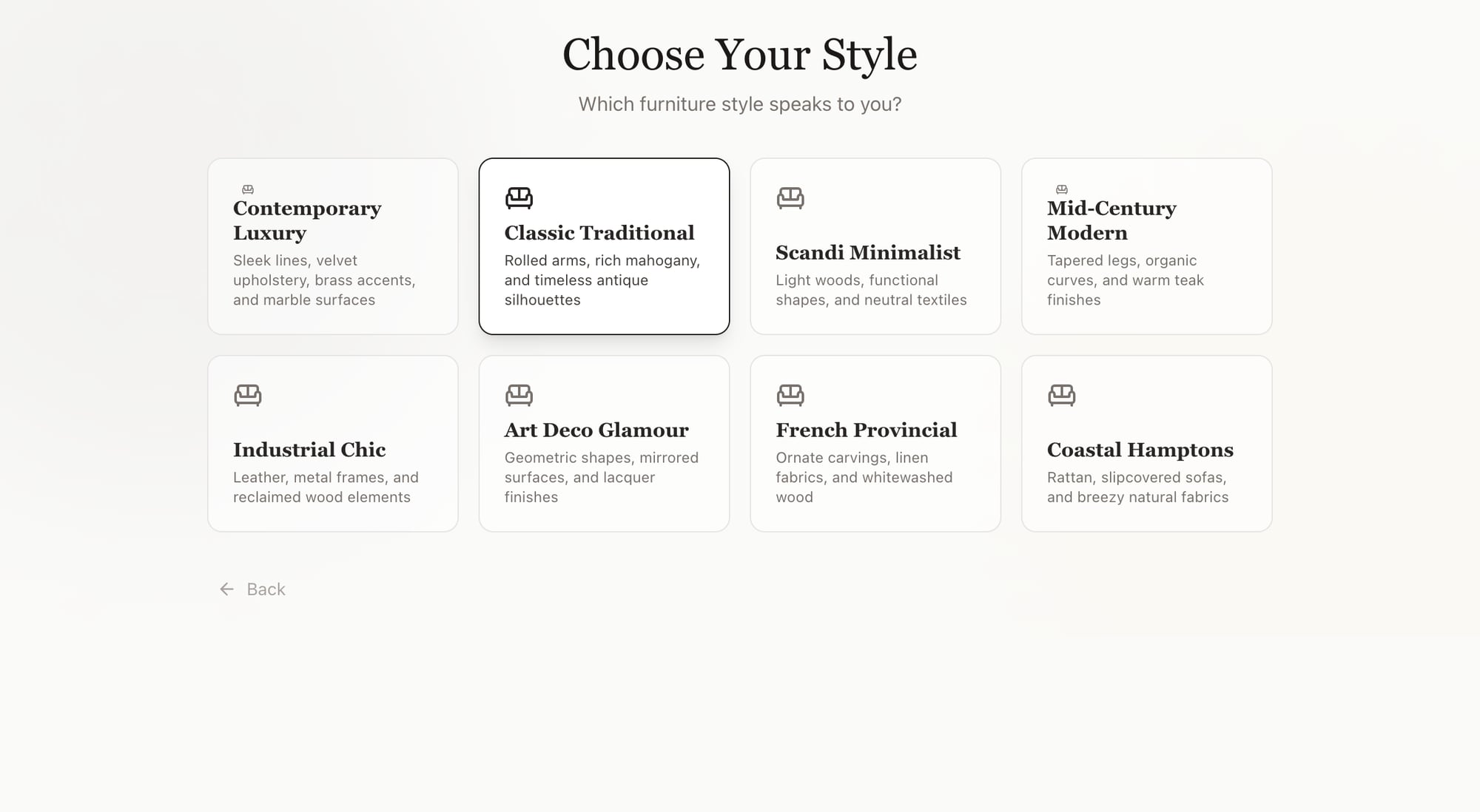 Eight furniture styles to suit every taste