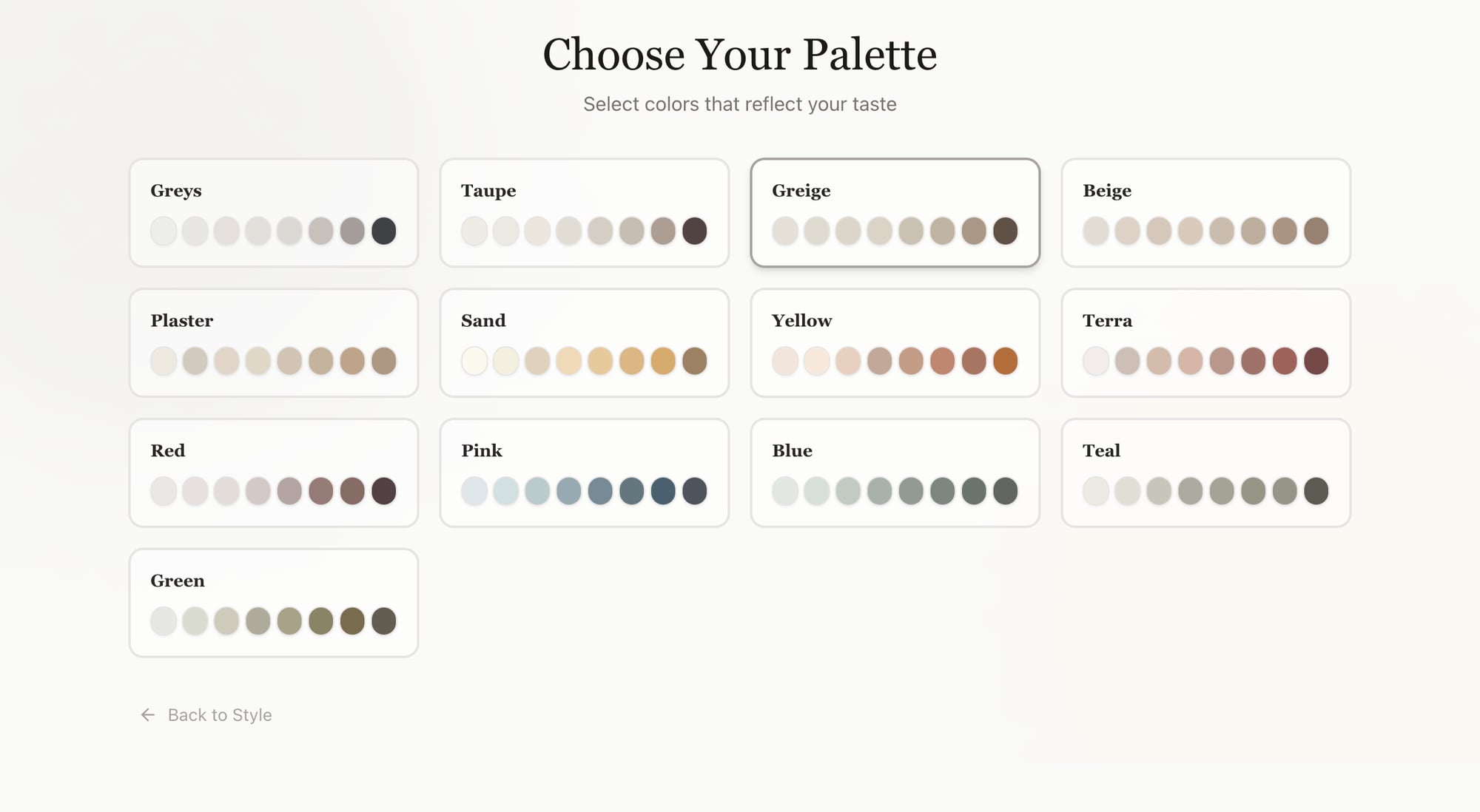 Coat-inspired colour palettes