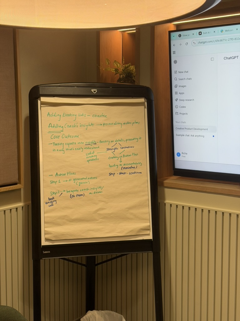 Primeast team planning on flipchart